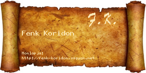 Fenk Koridon névjegykártya