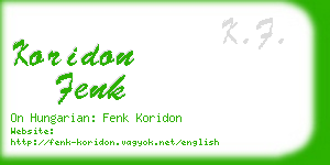 koridon fenk business card